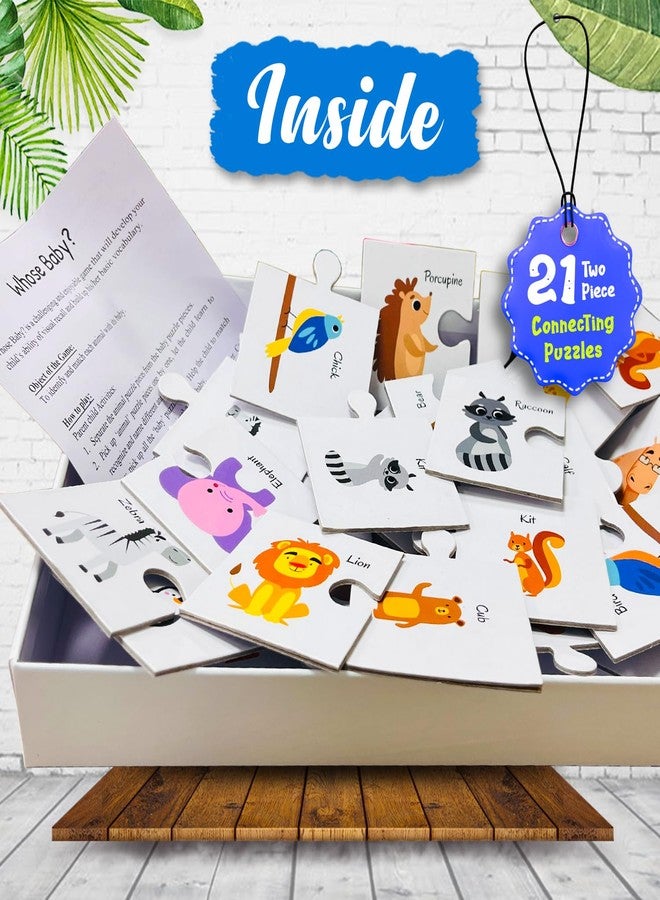 BRIJBASI Whose Baby Jigsaw Puzzle? Connecting 2-Piece (Set of 21 pcs) for Kids, Childrens and Toddlers - Early Learning Educational Brain Booster with Fun and Engaging - Ages 4+ - Image 3